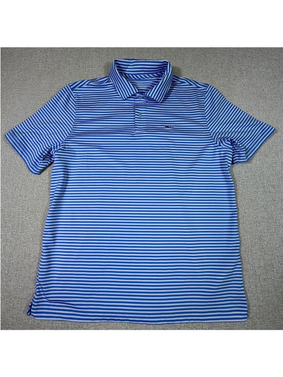 Vineyard Vines Professional Other - Vineyard Vines Performance Men XL Blue White Striped Golf Polo Athleisure Shirt